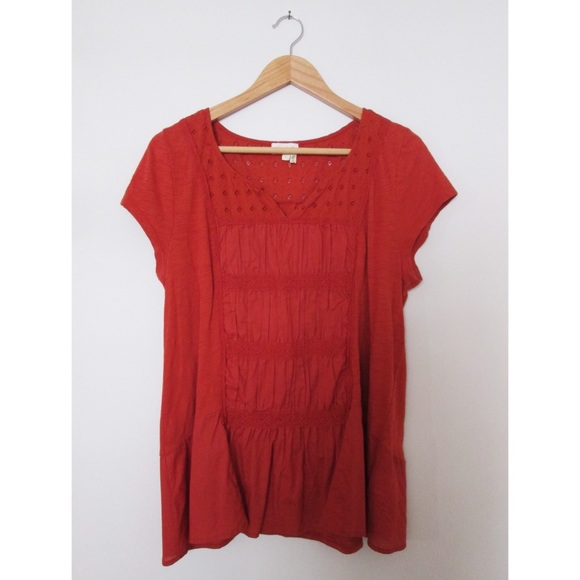 Anthropologie Tops - Anthropologie Meadow Rue Cuyama tee in orange